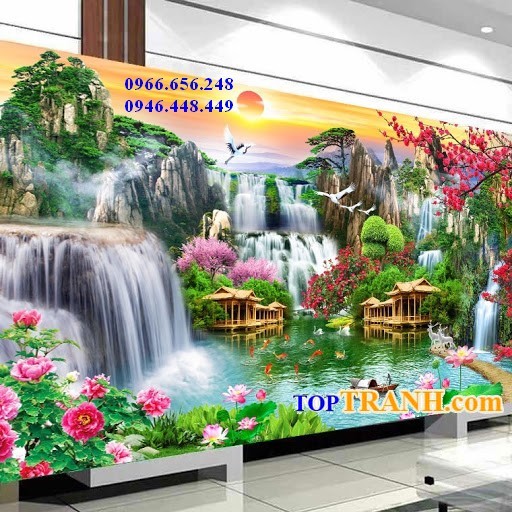 Tranh thêu non nước hữu tình