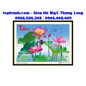 Tranh thêu đồng hồ chữ Tâm