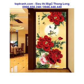 Tranh thêu mẫu đơn phú quý