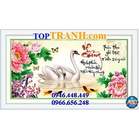 Tranh gắn đá chữ vợ chồng