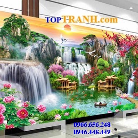 Tranh thêu non nước hữu tình