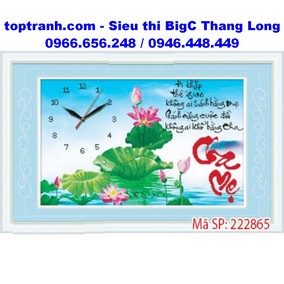 Tranh thêu đồng hồ cha mẹ
