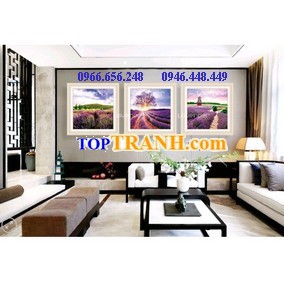 Tranh thêu hoa oải hương